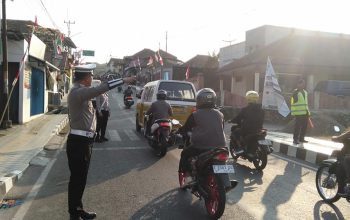 Polres Kuningan Siagakan Personel di Titik Rawan Lalu Lintas Pagi Hari